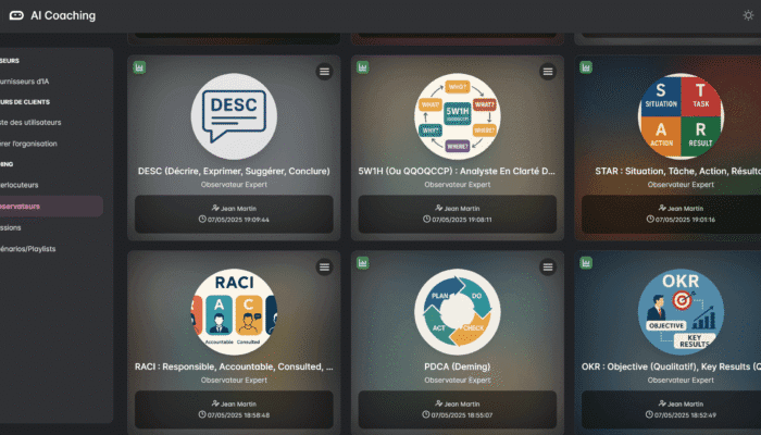 Observer screen of the app