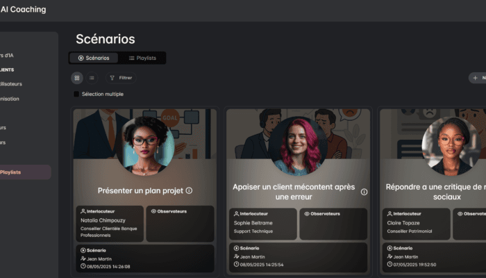 Scenario screen of the app