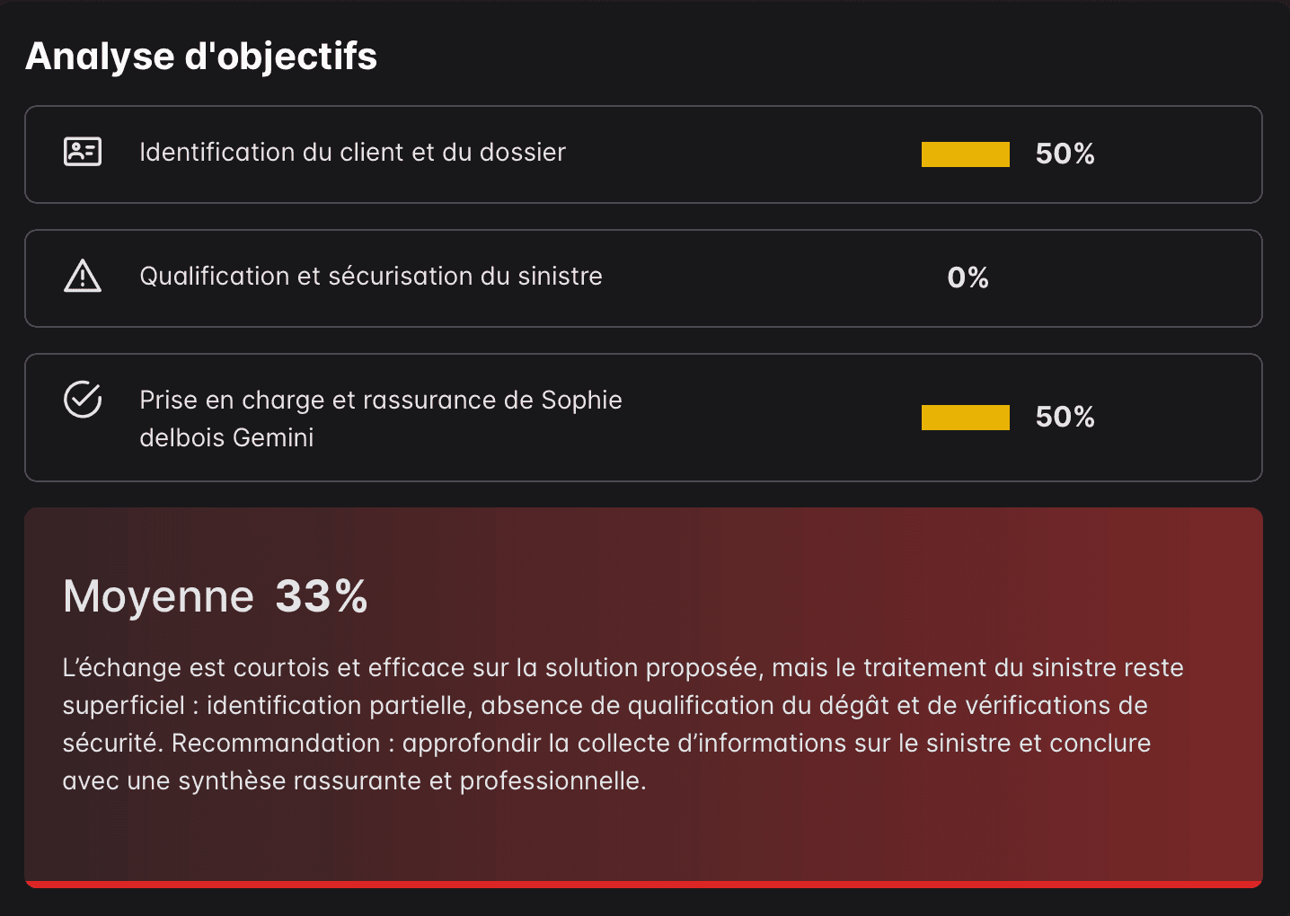 Critères évalués — simulateur IA formation interne entreprise